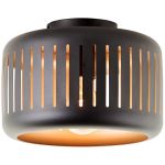 Brilliant Tyas Plafonnier Métal Noir Dorée | 270mm - Convient pour 1x E27
