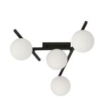 Emibig Plafondlamp Smart Staal Zwart | Geschikt voor 4x E14 - Max 10W