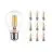 Voordeelpak 10x Noxion Lucent LED E27 Peer Filament Helder 4.5W 470lm - 822-827 Dim To Warm | Dimbaar - Vervangt 40W