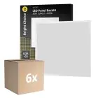 Voordeelpak 6x Bright Choice LED Paneel Backlit 36W 3240lm - 840 Koel Wit | 60x60cm - UGR 